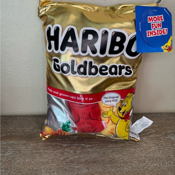 New Target Haribo GoldBears Candy Pillow Set 4 Plush Gummy Bear Candies 16x12” - Picture 4 of 4